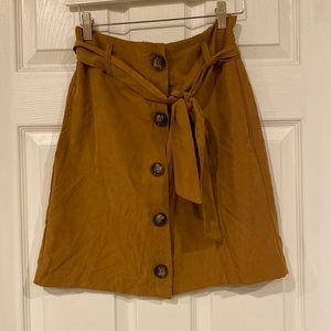 Francesca’s Button Front Caramel Skirt Size Med